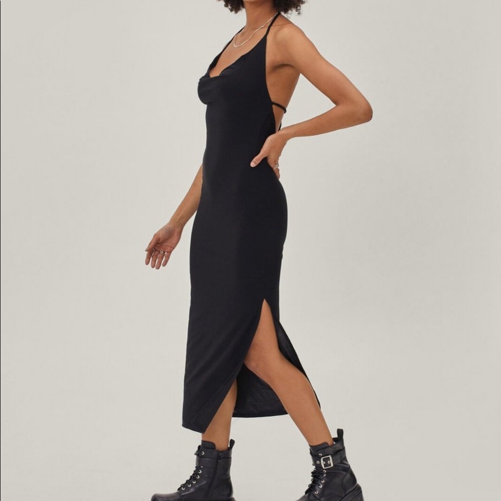 Nasty Gal Slinky Cowl Neck Dress